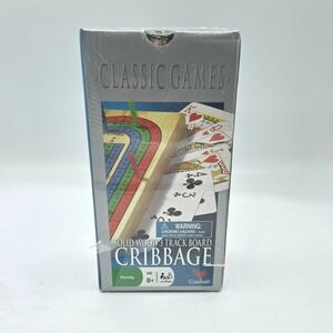 Cardinal Classic Games Solid Wood 3 Track Board Cribbage Set New Sealed‎